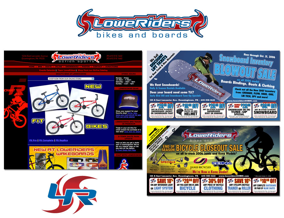 Loweriders brand and site samples
